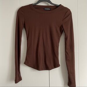 3/$45 chocolate brown crew neck Longsleeve